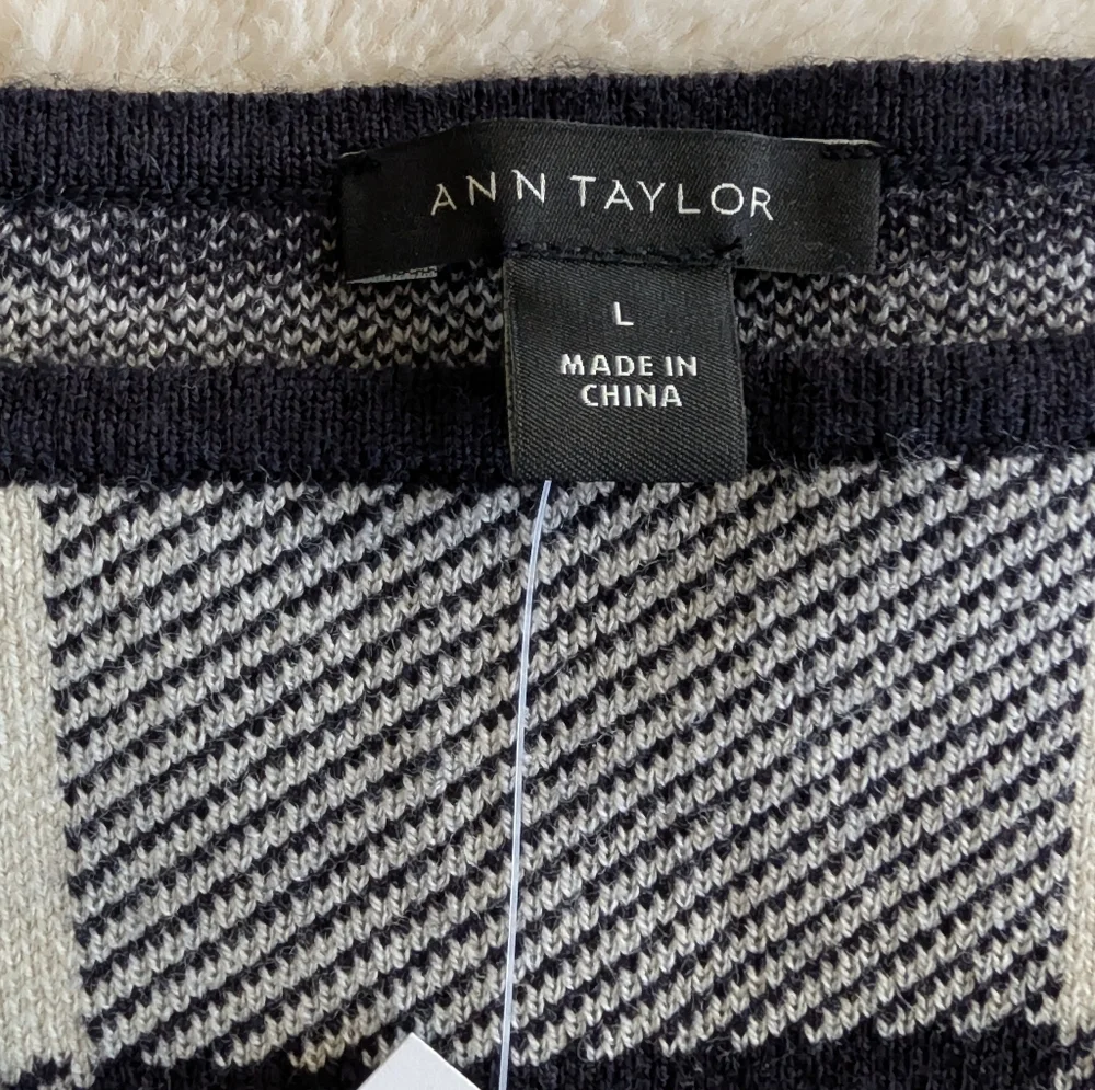 Ann Taylor Women’s‎ Large Sweater Wool Dress Buffalo Plaid Long Sleeve NEW! - Picture 6 of 8